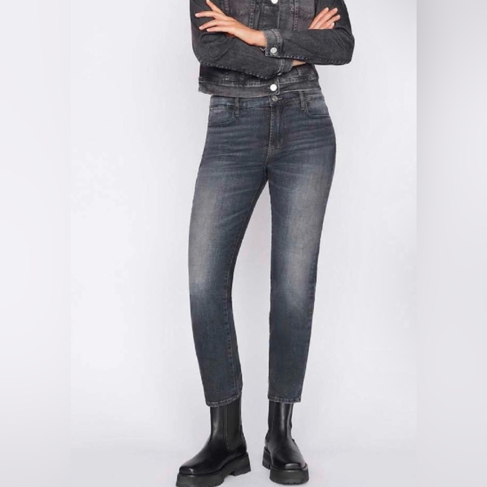 Frame Denim Jeans Womens 26 Black Oak Le Garcon Crop Skinny Ankle Stretch Denim